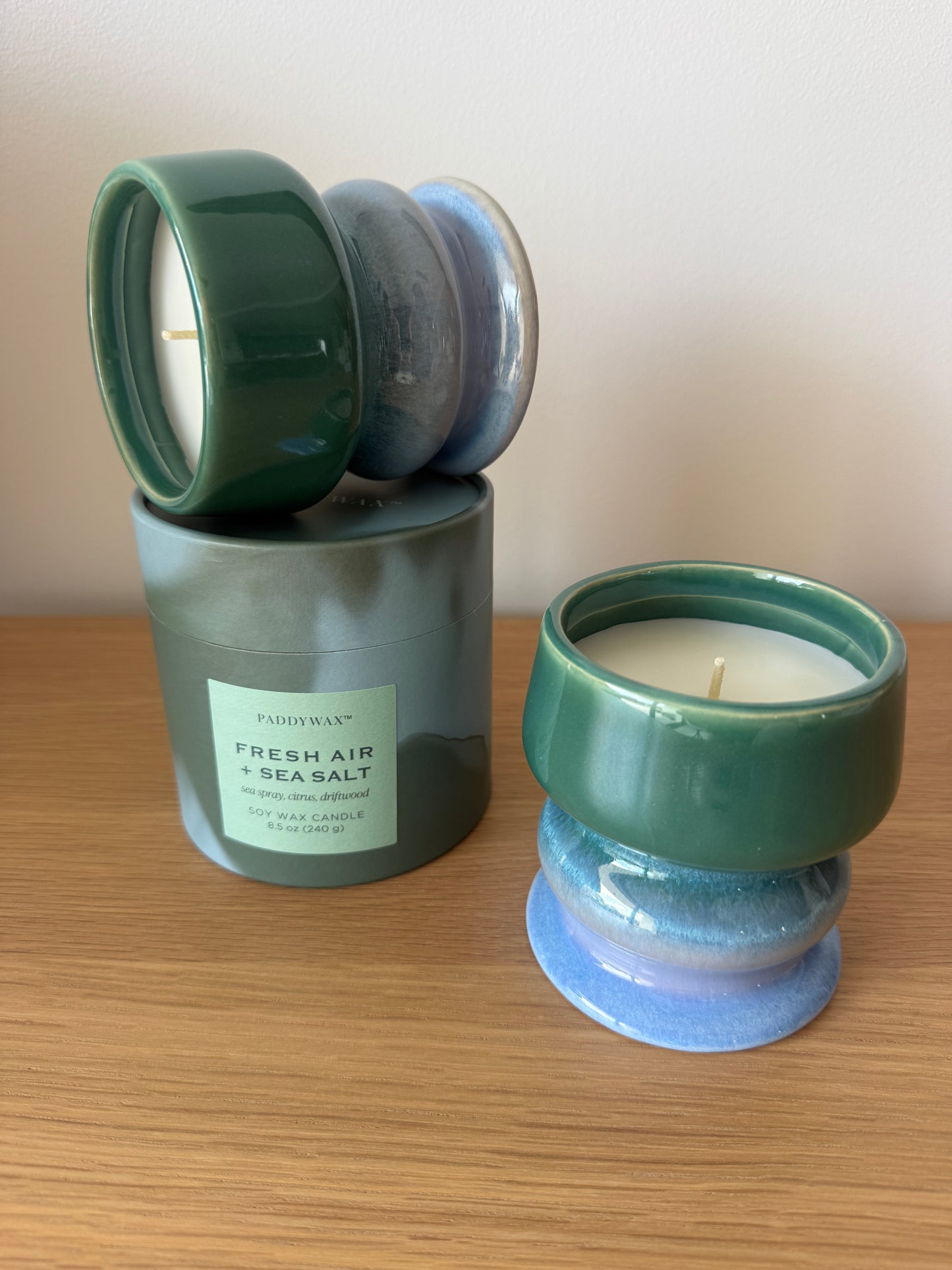 Bougie Melt Dégradé Bleu-Vert – Air Frais & Sel Marin
