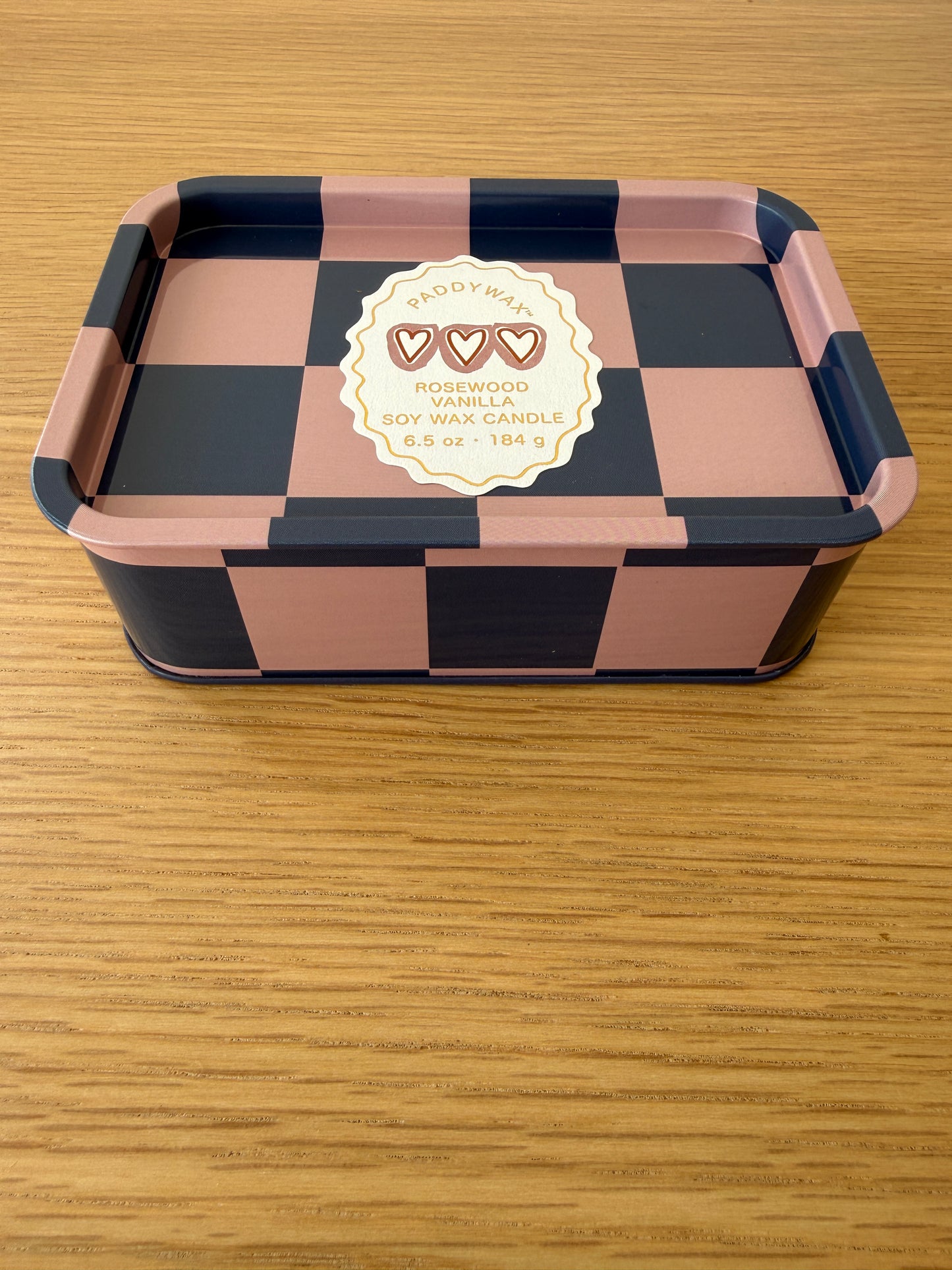 Bougie A Dopo Cœurs métal – Bois de Rose & Vanille