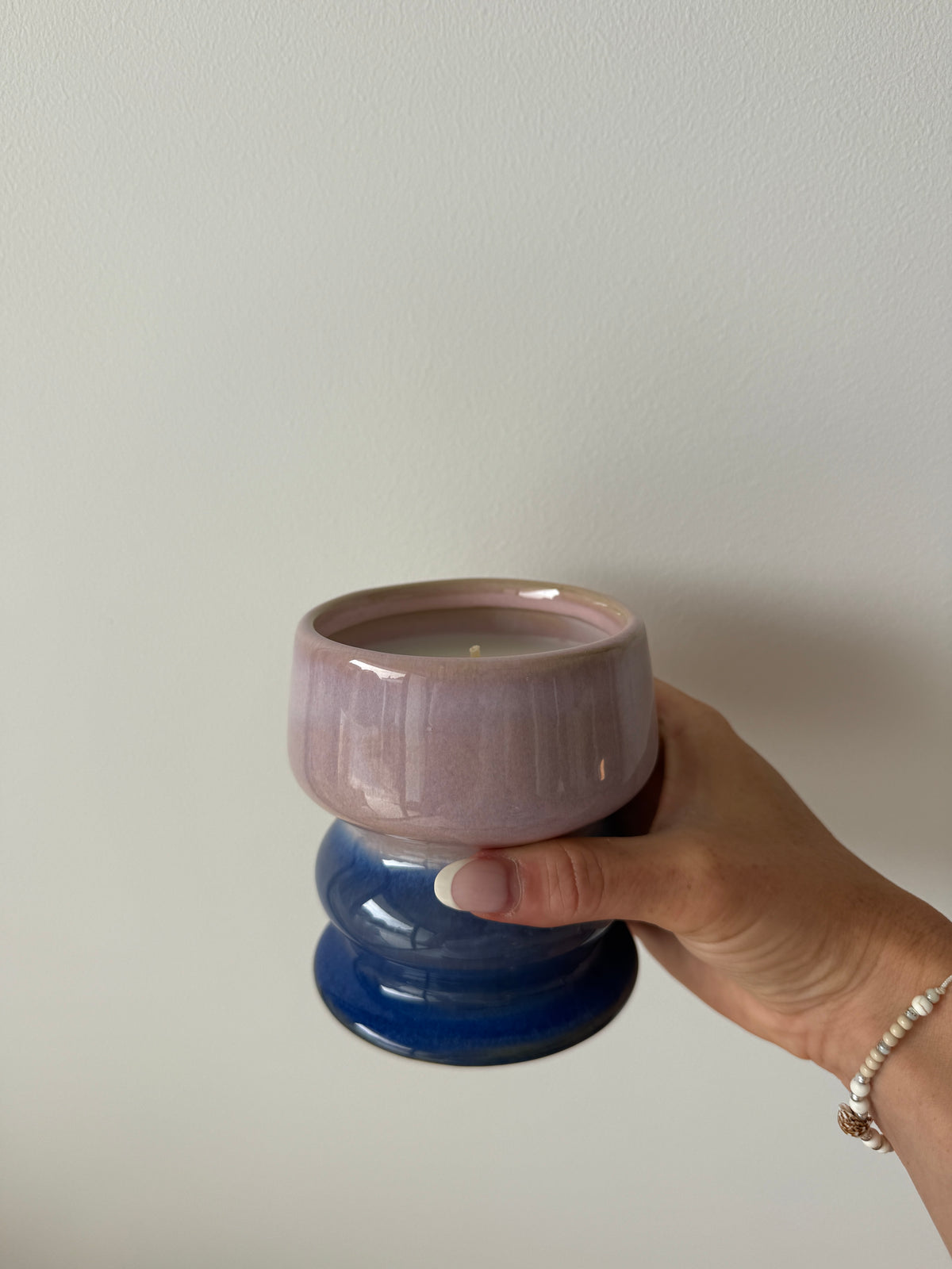 Bougie Melt Dégradé Bleu-Mauve – Teck & Jasmin