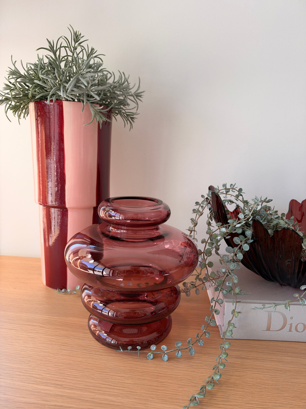 Vase Floki Rose-Rouge