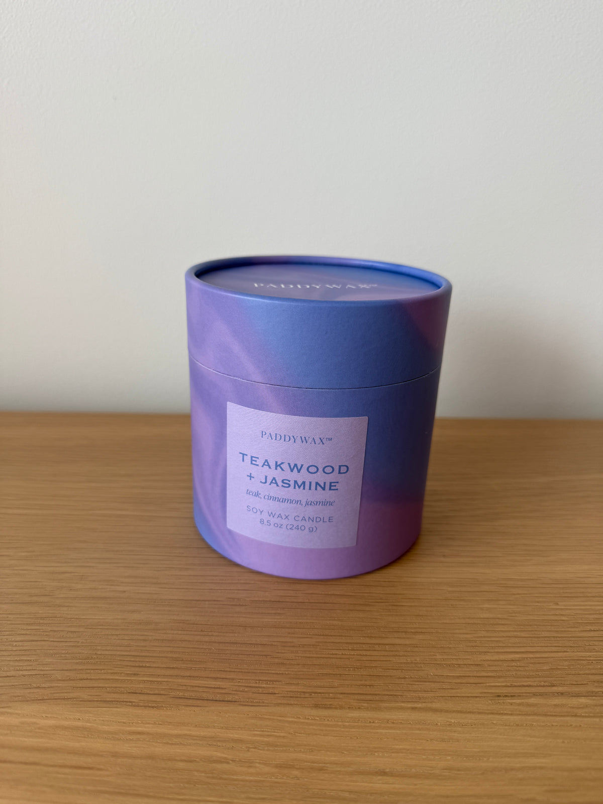 Bougie Melt Dégradé Bleu-Mauve – Teck & Jasmin