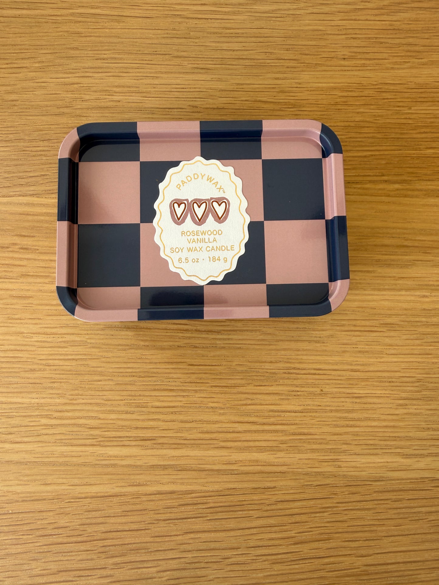 Bougie A Dopo Cœurs métal – Bois de Rose & Vanille
