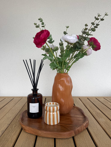 Vase verre ocre
