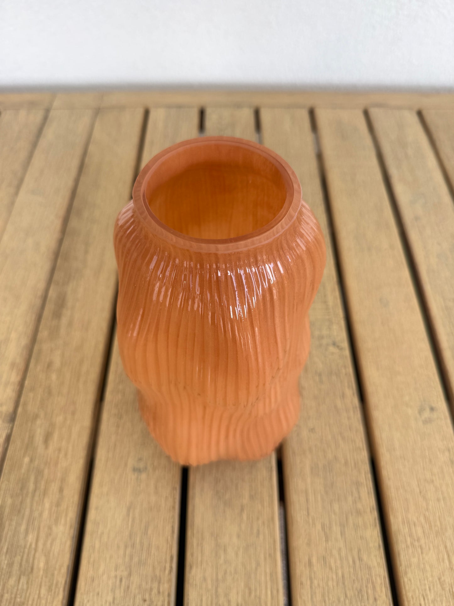 Vase verre ocre